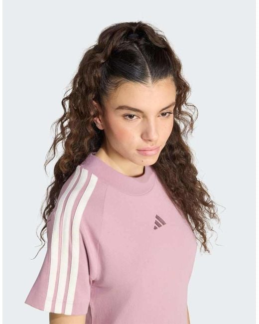 Adidas Originals Red Adidas Kit 3-stripes T-shirt