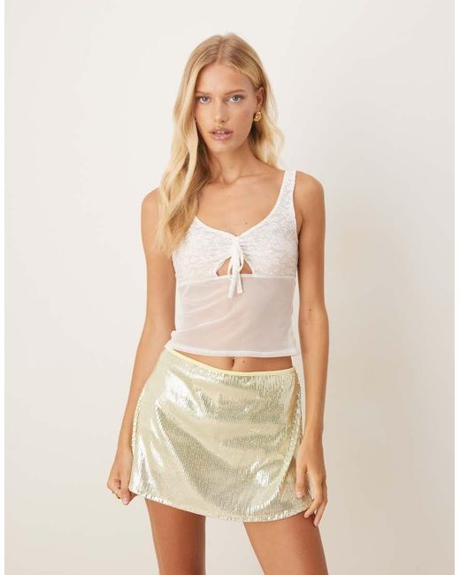 ASOS Mini Skort Met Lovertjes in het Natural