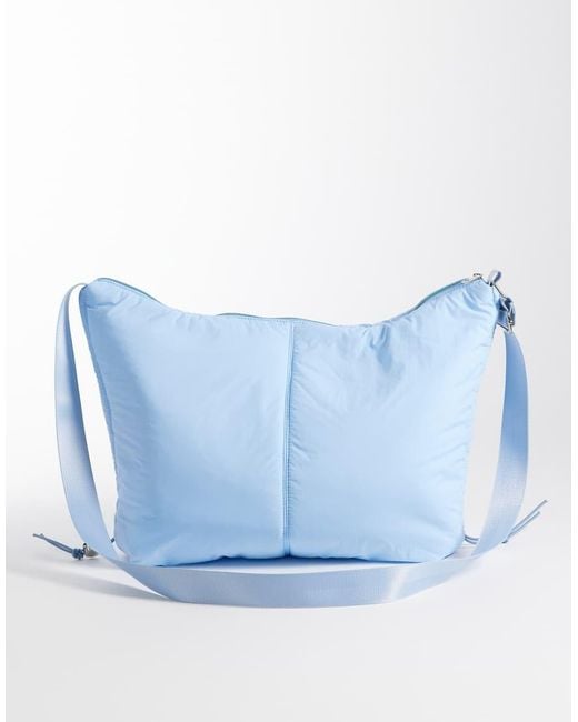 Pieces Blue Ruched Crossbody Bag
