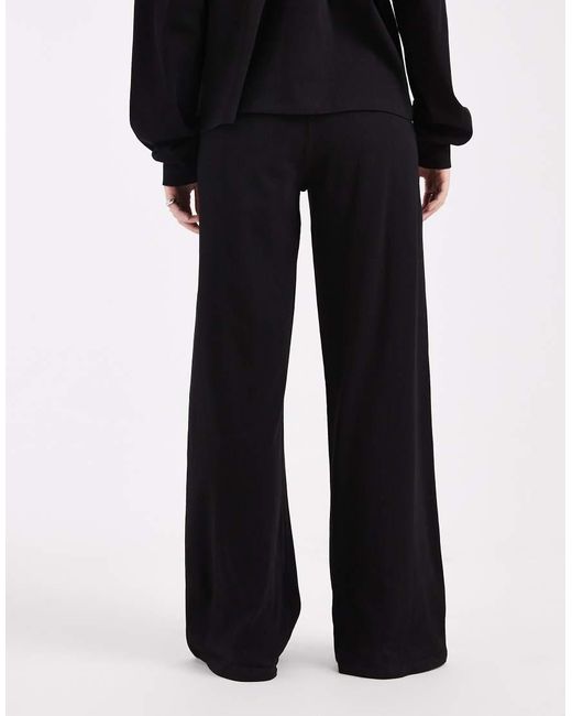 ASOS Black Wide Leg Ribbed jogger Co Ord