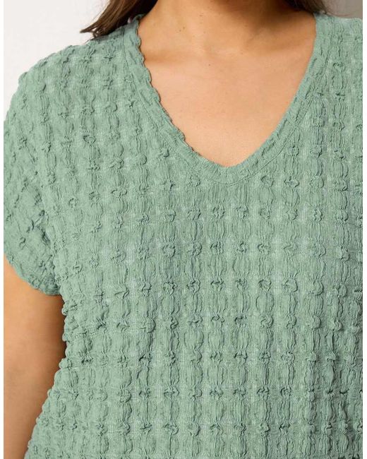 Yours Clothing Green Bubble Textured T-Shirt