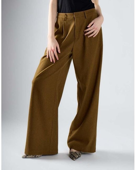 Glamorous Brown Tailored Wide-Leg Pants