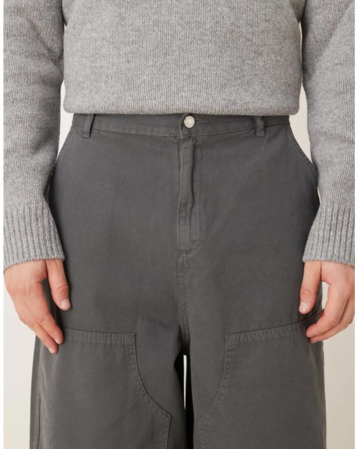 ASOS Gray Oversized baggy Trousers for men