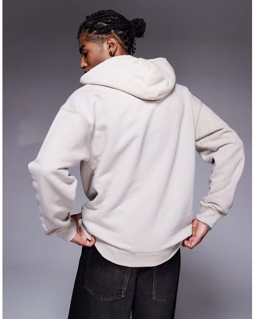 Sudadera Extragrande Con Capucha, Estampado Gráfico Y Cremallera Bidireccional De -Neutro Liquor N Poker de hombre de color Gray