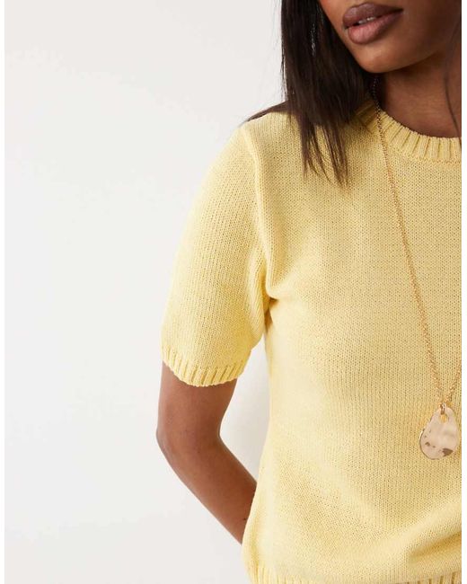 ASOS Yellow Knitted Shrunken Top