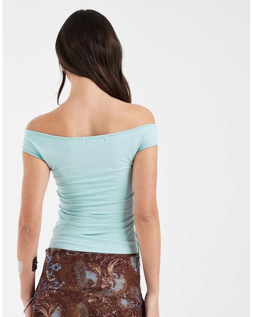 Motel Blue Merlene Off The Shoulder Cupro Top