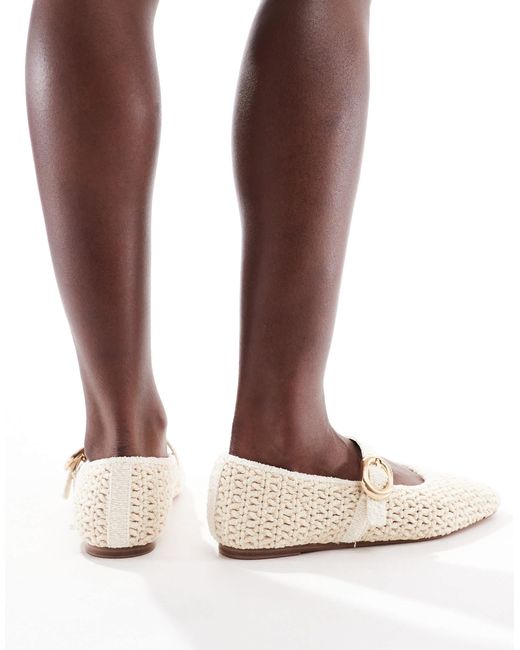 Stradivarius Natural Crotchet Ballet Shoe
