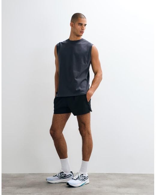 4505 Blue Icon Cotton Oversized Pump Training Tank With Quick Dry Finish for men