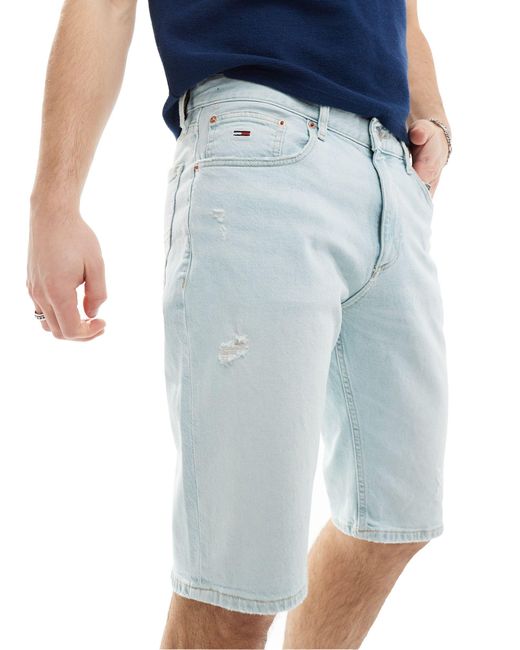 Pantalones cortos vaqueros con lavado claro ryan Tommy Hilfiger de hombre de color Blue