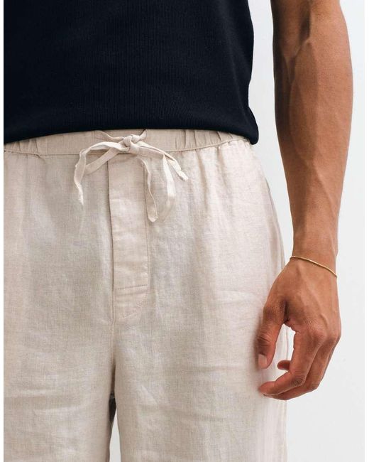 ARKET Blue Pure Linen Trouser for men