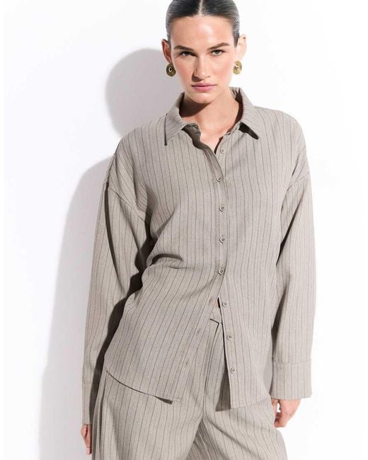 Kaiia Natural Exclusive Open Tie Back Shirt