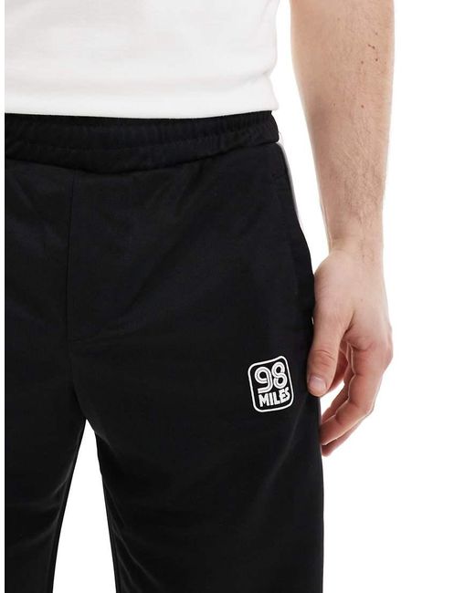 Bershka Broek Met Wijde Pijpen En Zijstrepen in het Black voor heren