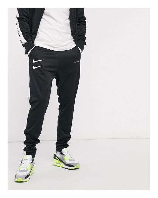 Nike – e jogginghose aus polyesterstrick mit swoosh in Schwarz für Herren |  Lyst DE