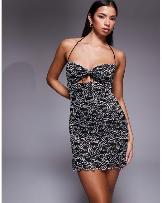 i am gia mini dress ARIELLA 92% polyester 8% elastane GEM MINI DRESS - BLACK