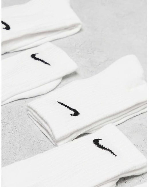 Nike White Everyday Cushioned 6 Pack Crew Socks