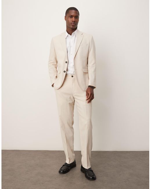 SELECTED – regular-fit-blazer aus wollmix in Natural für Herren