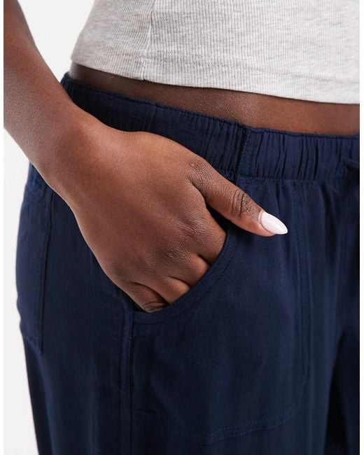 Hollister Blue Low Rise Wide Leg Pull On Pants