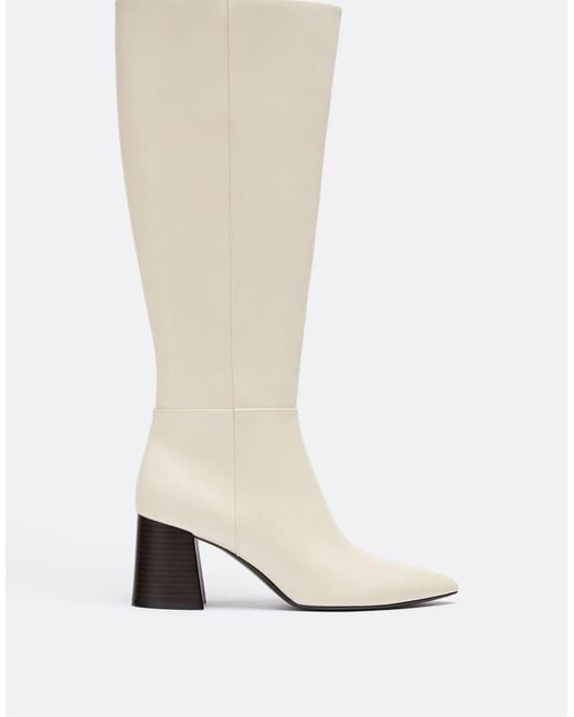 Stradivarius White High-heeled Boots