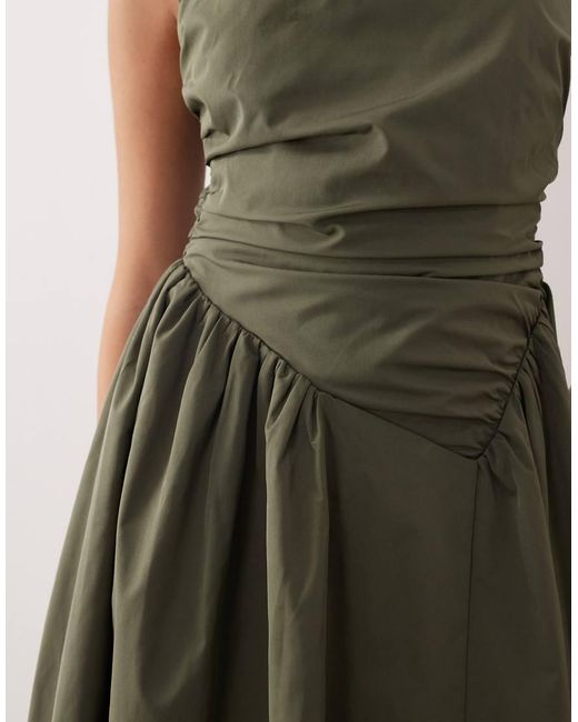 ARRANGE Natural Wrap Drop Waist Maxi Dress