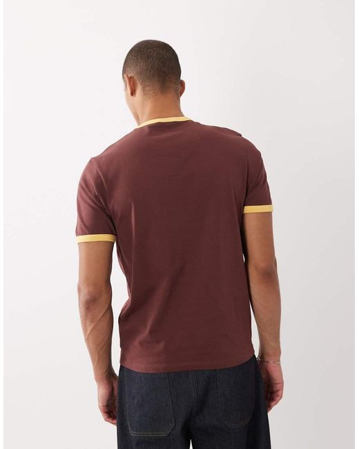 ASOS Red Regular Fit T-shirt With Contrast Ringer for men