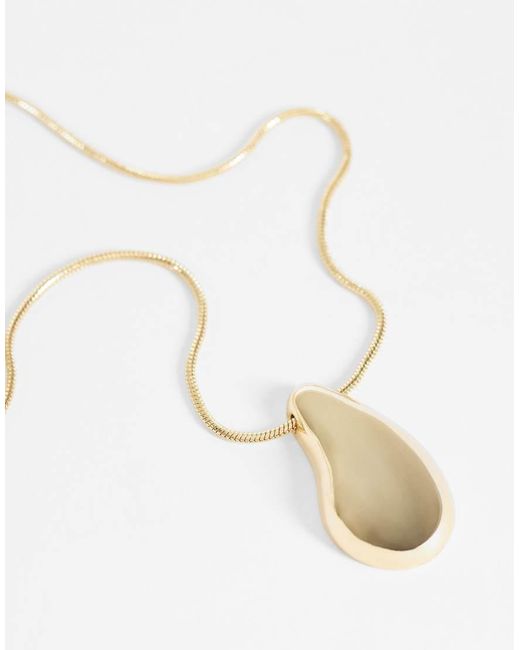 TOPSHOP Metallic Matilda Teardrop Pendant Necklace