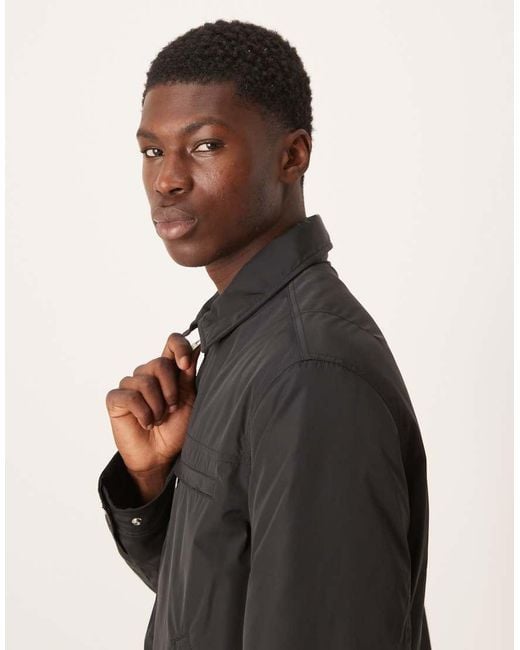 ARKET Black Nylon Minimal Jacket With Zip Front for men