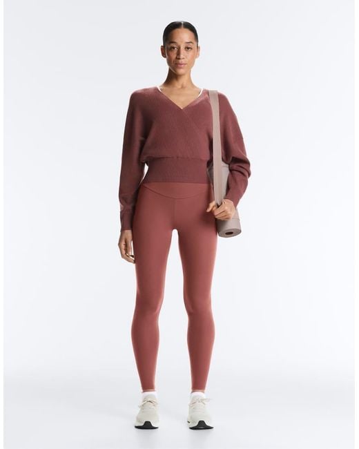 Oysho Red Wrap Knit Jumper