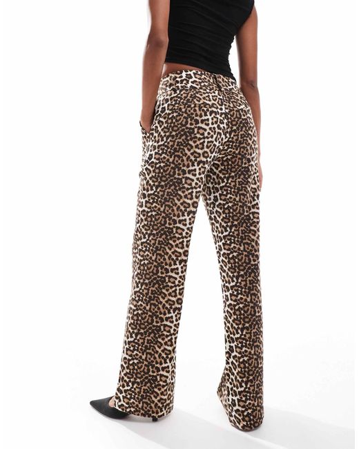 Y.A.S White – schlaghose mit hohem bund und leopardenmuster, kombiteil