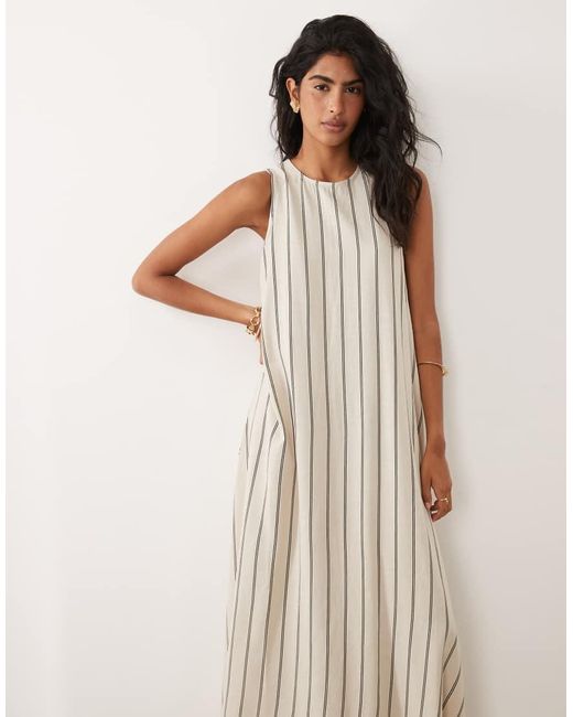 Jdy Natural Linen Blend Sleeveless Maxi Dress