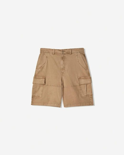 Bershka – bermuda-cargo-shorts in Natural für Herren