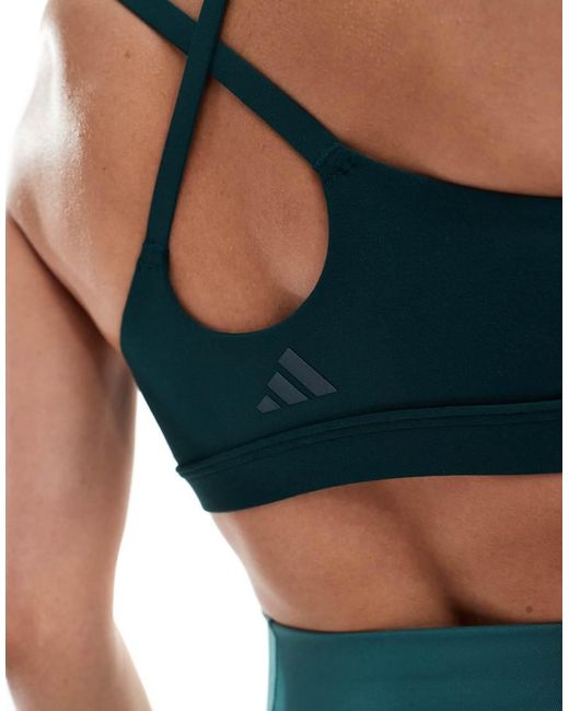 Adidas Originals Blue Adidas Training Adidas All Me Light Support Bra