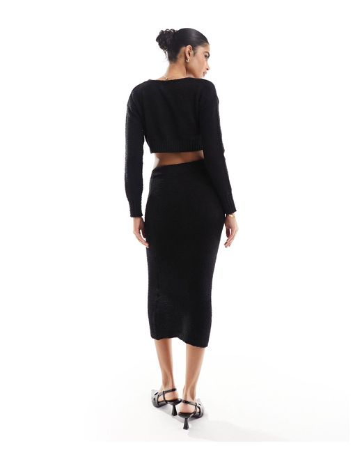ASOS Black Knitted Midi Skirt