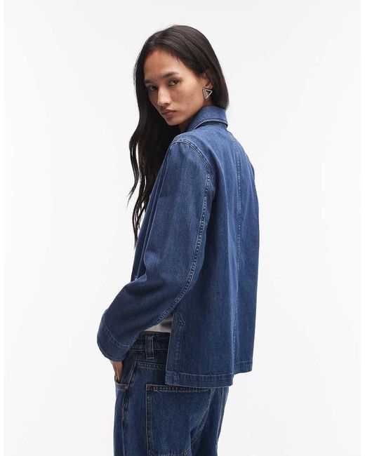 ARKET Blue Clean Utility Denim Overshirt