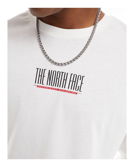1966 heritage - t-shirt a maniche lunghe sporco con logo di The North Face in White da Uomo