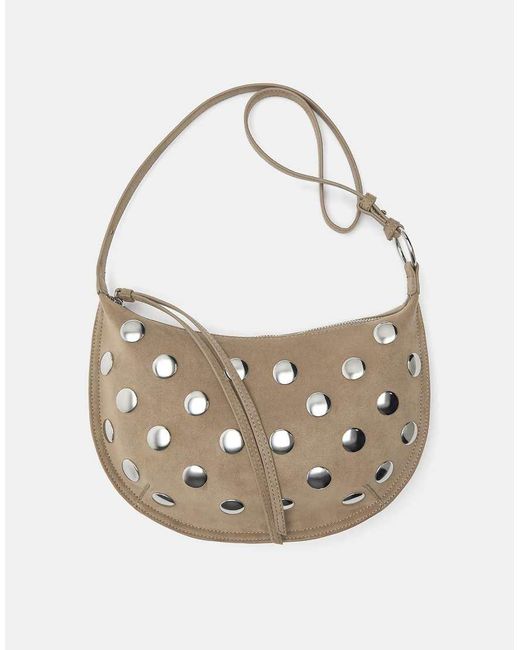 Pull&Bear White Studded Crossbody Bag