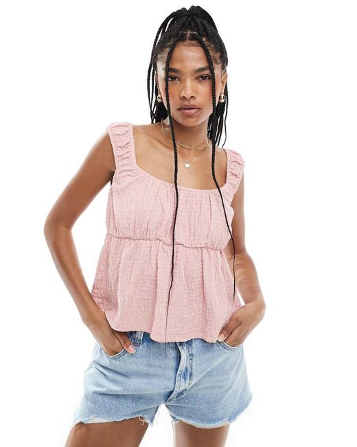 ASOS Multicolor Textured Babydoll Top