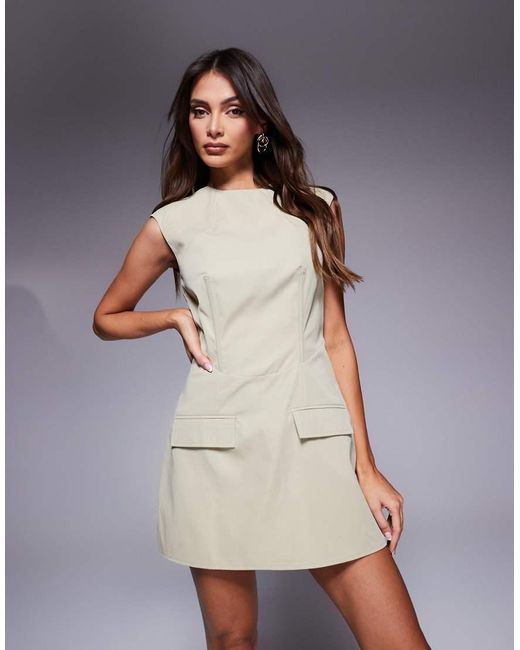 Missy Empire Gray Structured Pocket Detail Mini Dress