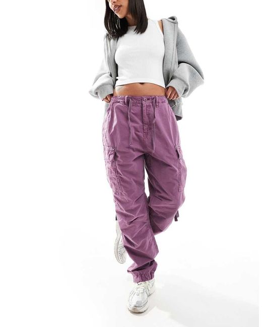 Superdry Purple Low Rise Parachute Cargo Pants