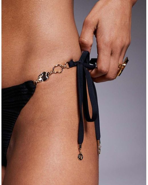 Bluebella Black Orta Tie-Side Bikini Brief