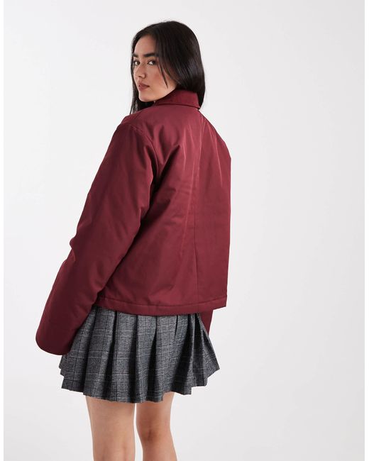 Pieces Red Short Jacket With Cord Collar Detail