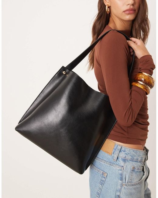 Mango Black Bucket Shoulder Bag