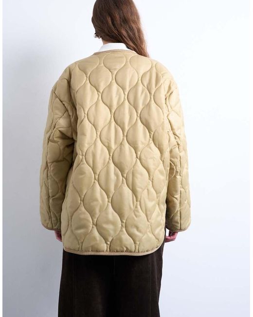 TOPSHOP Natural Double Layer Fronted Liner Jacket
