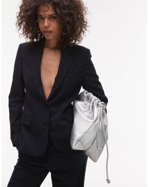 Blazer d'ensemble léger à fines rayures Mango en coloris Black