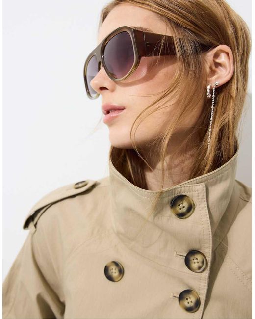 Stradivarius Green Gradient Resin Sunglasses