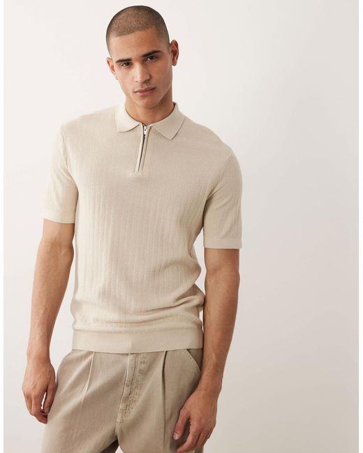 SELECTED – polohemd in Natural für Herren