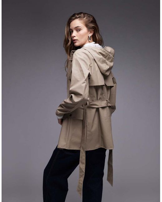 Chaqueta Corta Beis Impermeable Con Cinturón Curve 12100 De -Neutro Rains de color Blue
