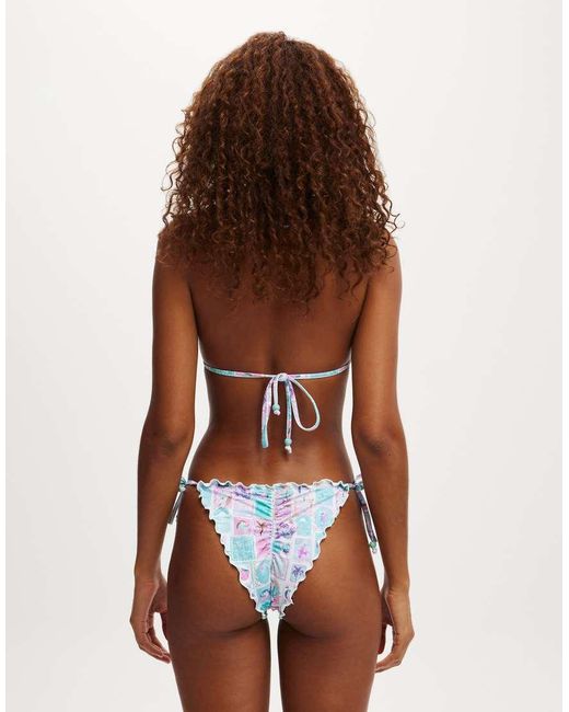 Cotton On Brown Fixed Tie Side Brazilian Bikini Bottom