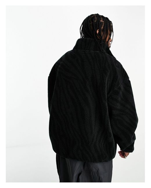 Adidas Originals Black Animal Print Trefoil Fleece for men