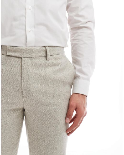 ASOS White Slim Suit Trousers With Wool for men