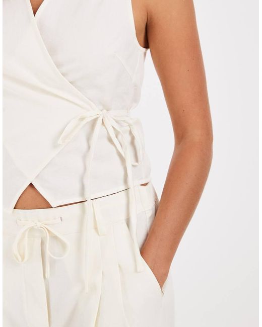 Object White Tie Waist Tailored Waistcoat